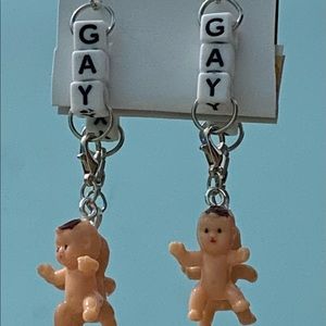 “Gay” baby earrings 🏳️‍🌈
